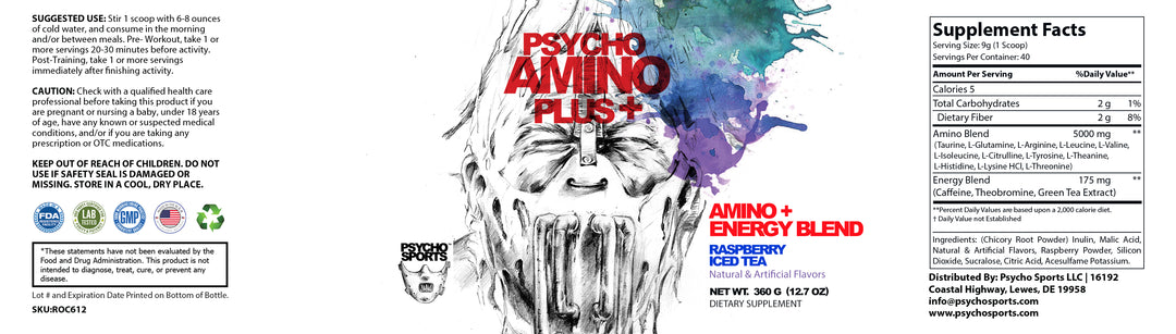 Psycho Amino Plus - Raspberry Iced Tea